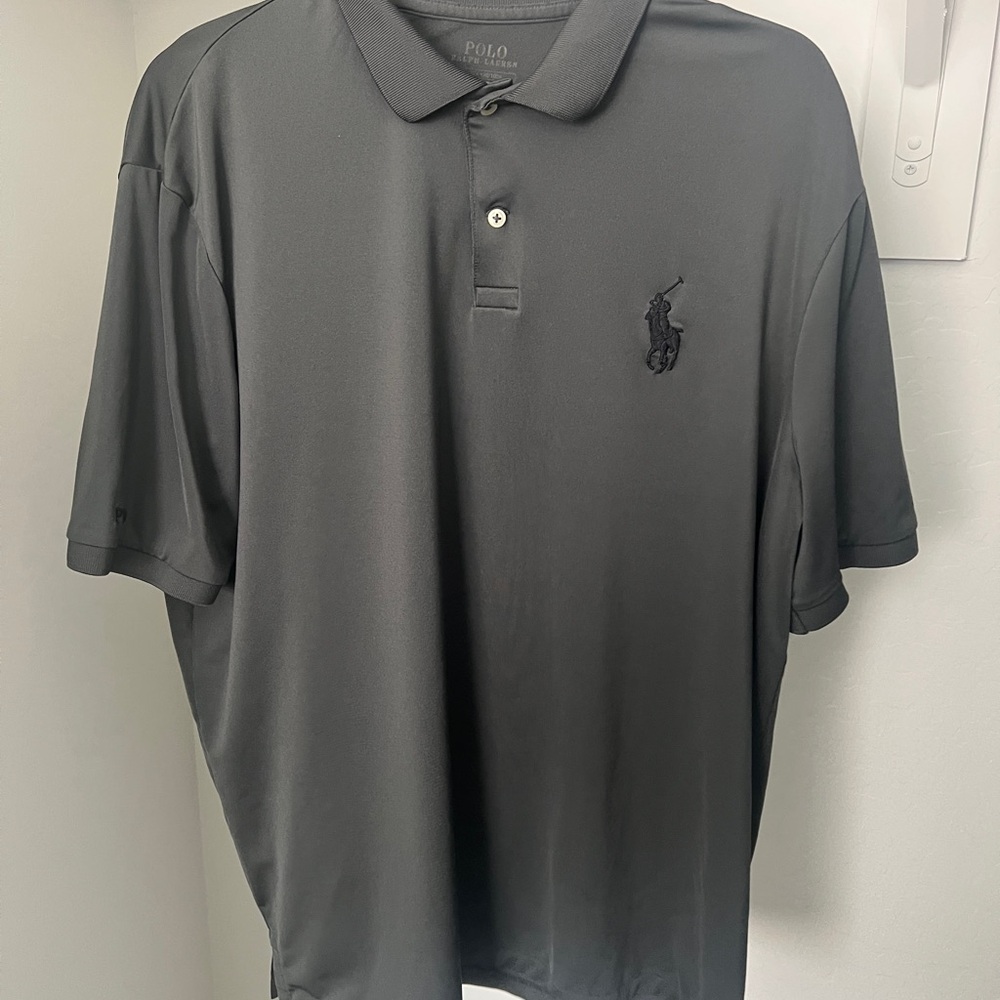 Polo by Ralph Lauren Men's Classic Fit Dark Gray Polo Shirt - Large
